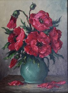 Gerold Eggert, Blumen in Vase, Öl auf Leinwand 