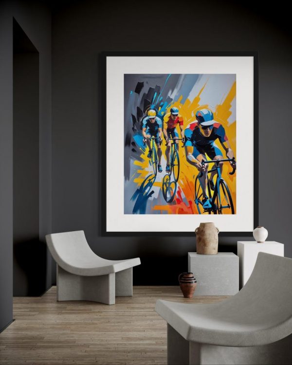 Abstraktes Fahrrad Poster-Dynamische Radfahrer Kunst – Bild 3