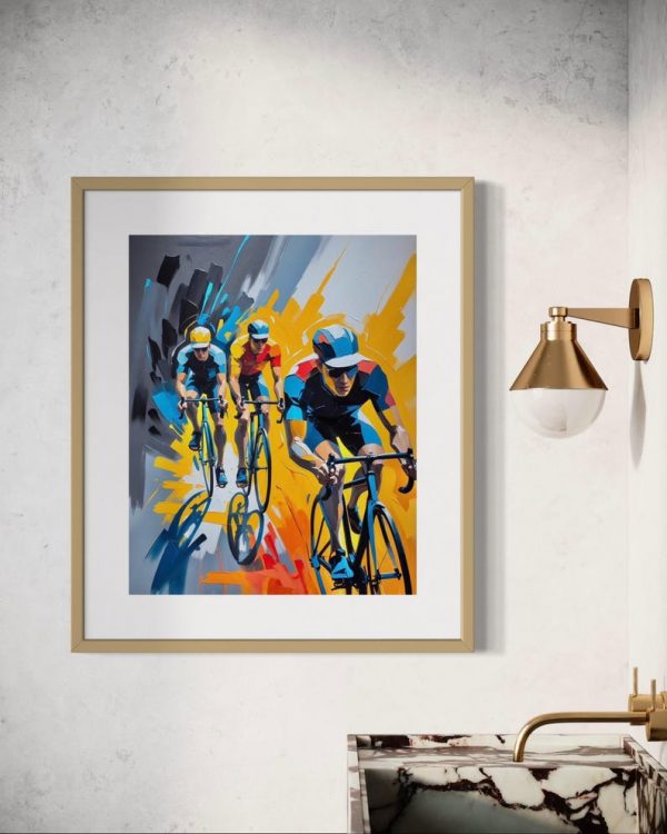 Abstraktes Fahrrad Poster-Dynamische Radfahrer Kunst – Bild 5
